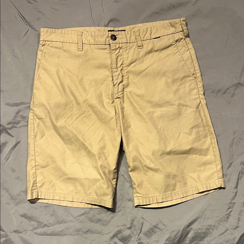 Hurley Men's Khaki Flat Front Shorts